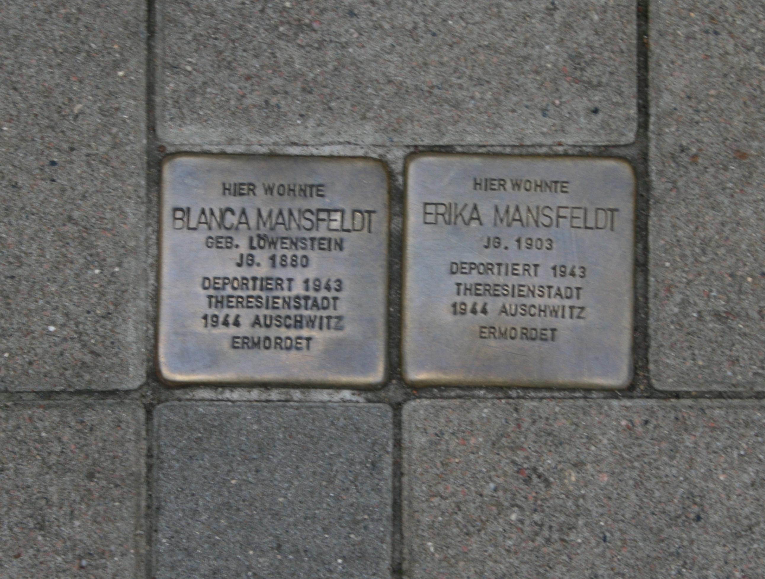 Stolperstein für Erika Mansfeldt