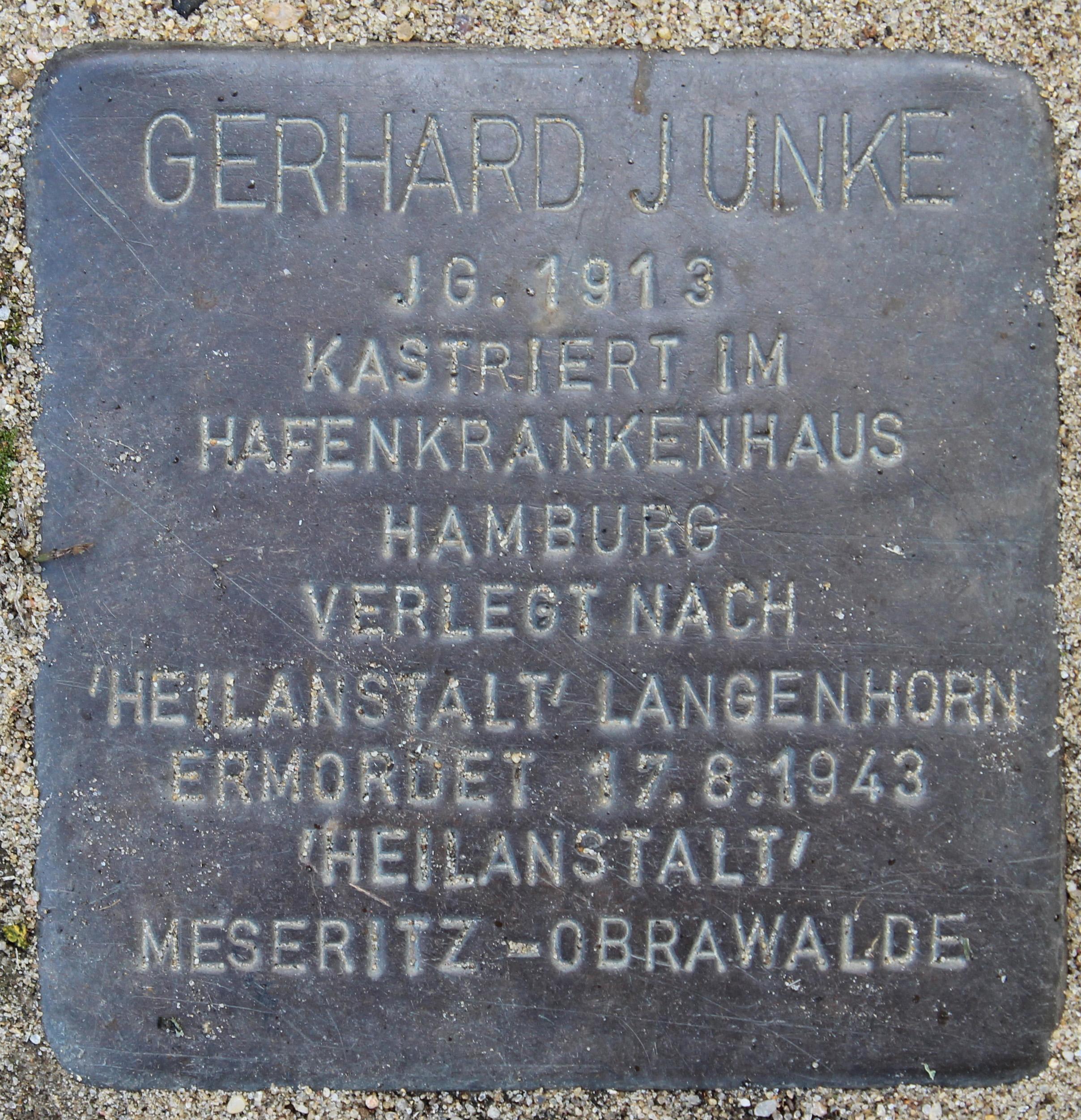 Stolperstein für Gerhard Junke